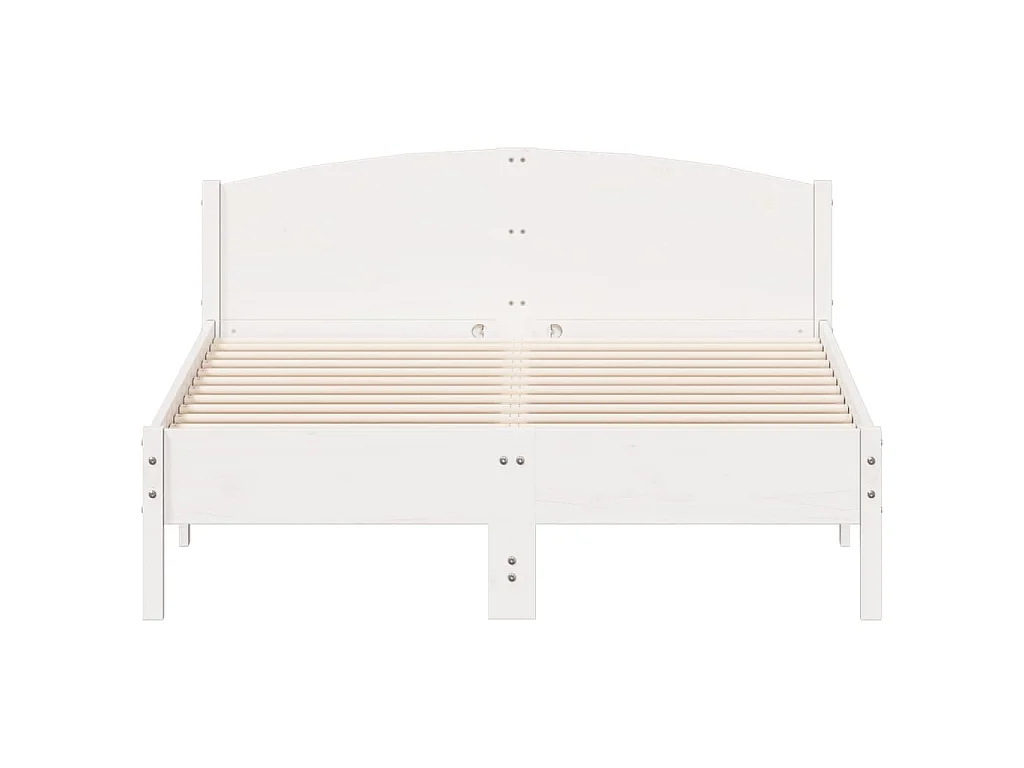 Massivholzbett ohne Matratze Weiß 120x190 cm Kiefernholz