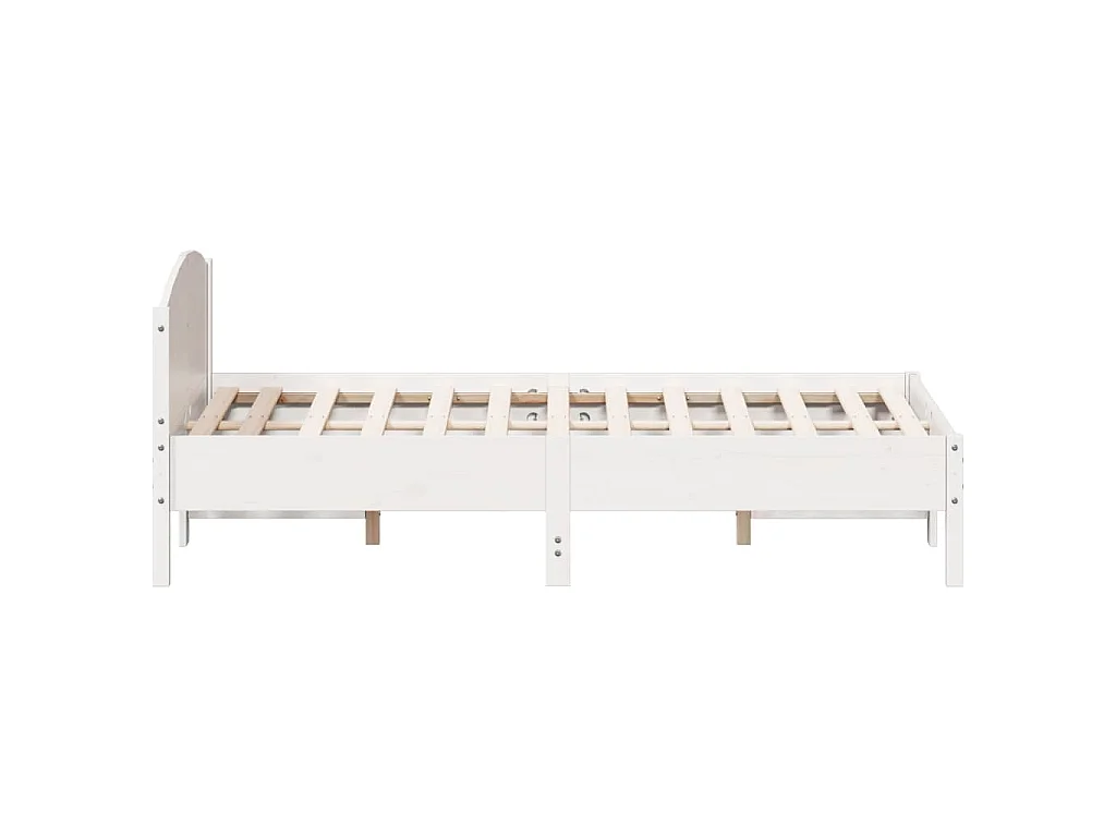 Cadre de lit sans matelas blanc 120x190 cm bois de pin massif