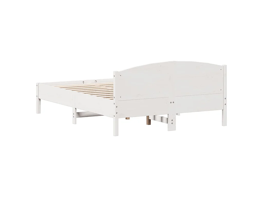 Cadre de lit sans matelas blanc 120x190 cm bois de pin massif