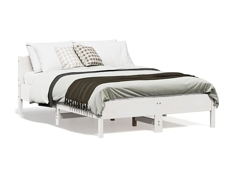 Cadre de lit sans matelas blanc 120x190 cm bois de pin massif