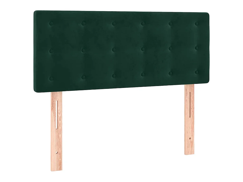 Sommier à lattes de lit avec matelas et LED Vert foncé 90x200cm