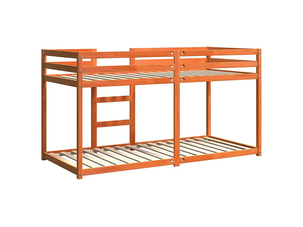 Lit superposé sans matelas cire marron 90x200 cm pin massif