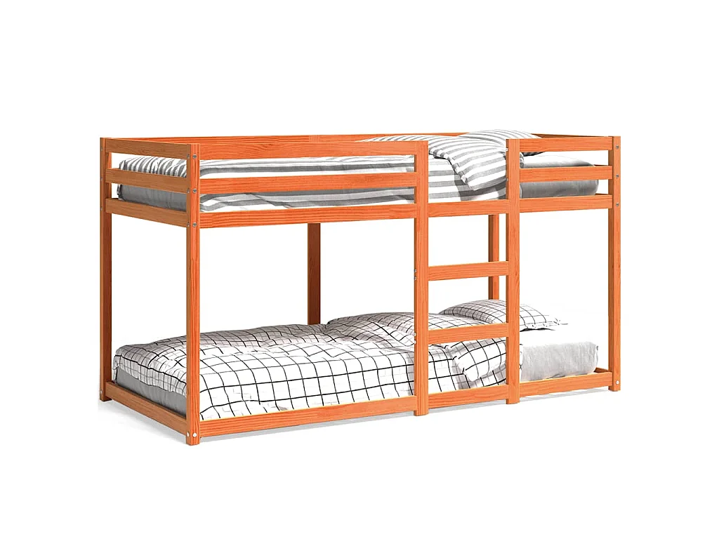 Lit superposé sans matelas cire marron 90x200 cm pin massif