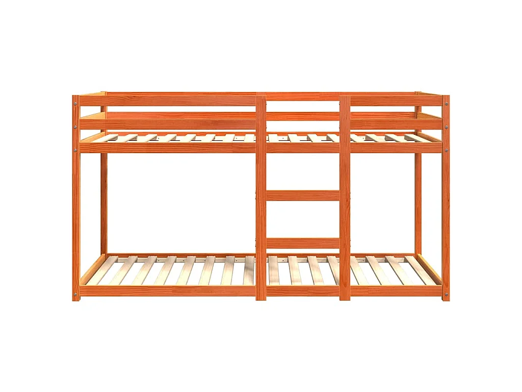 Lit superposé sans matelas cire marron 90x200 cm pin massif