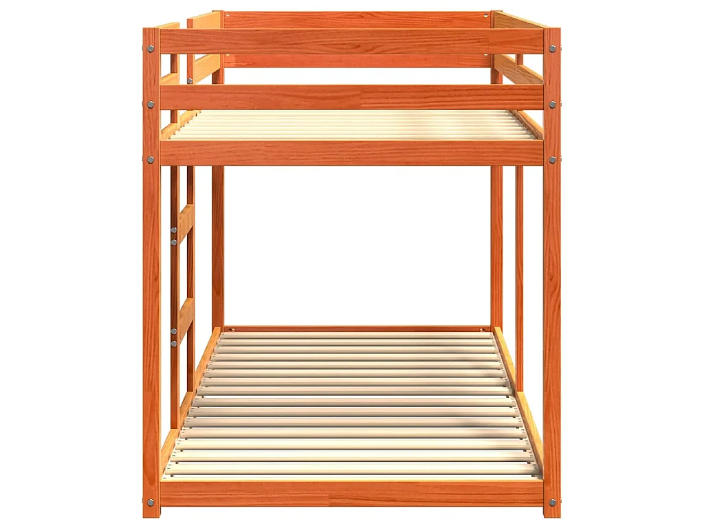 Lit superposé sans matelas cire marron 90x200 cm pin massif