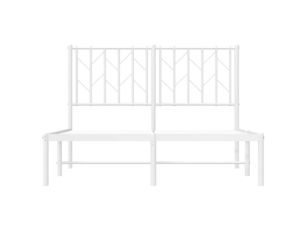 Cadre de lit métal sans matelas et tête de lit blanc 120x190 cm
