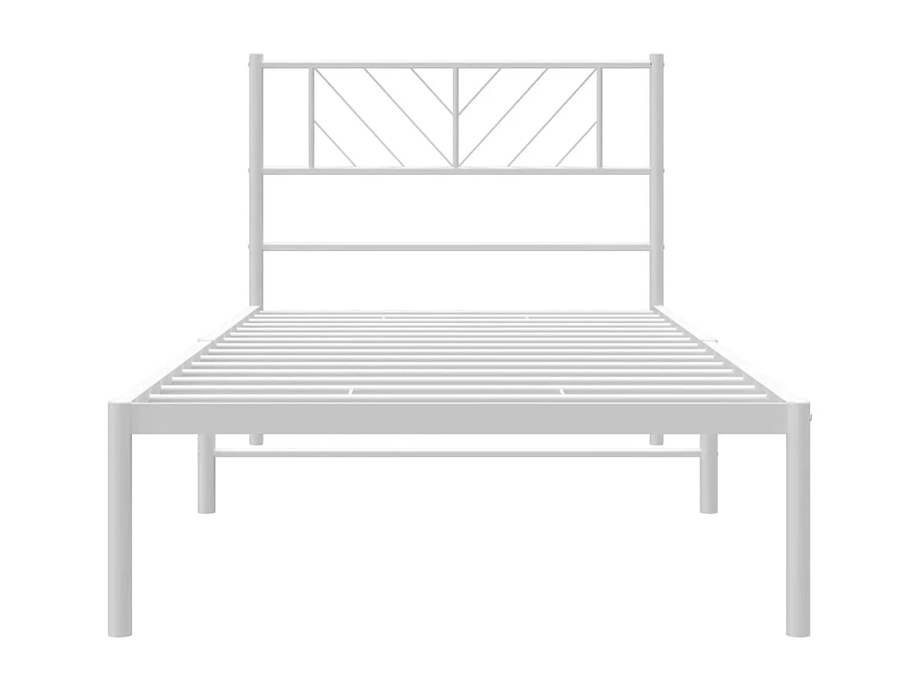 Cadre de lit métal sans matelas et tête de lit blanc 100x200 cm