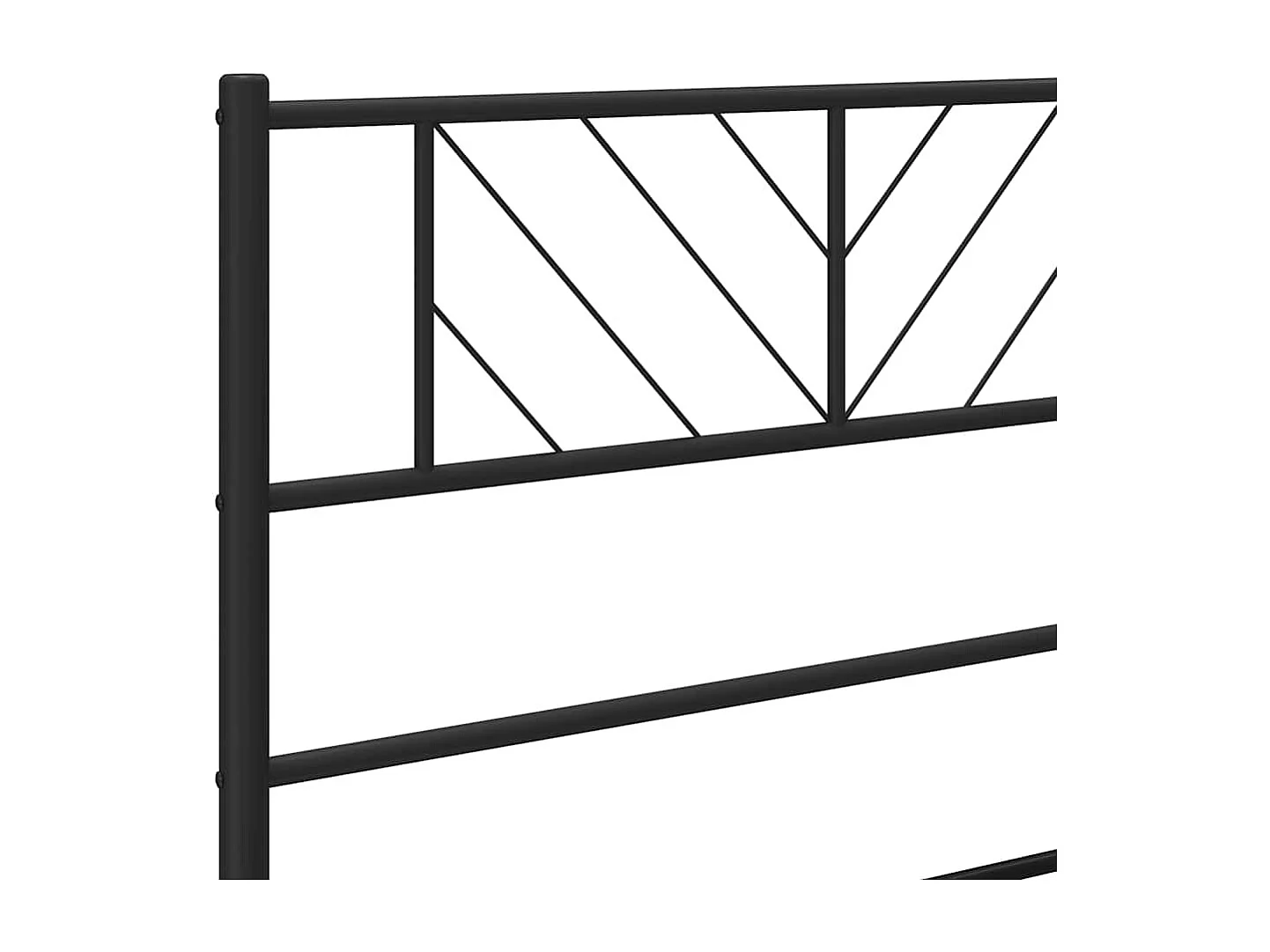 Cadre de lit métal sans matelas avec pied de lit noir 135x190cm