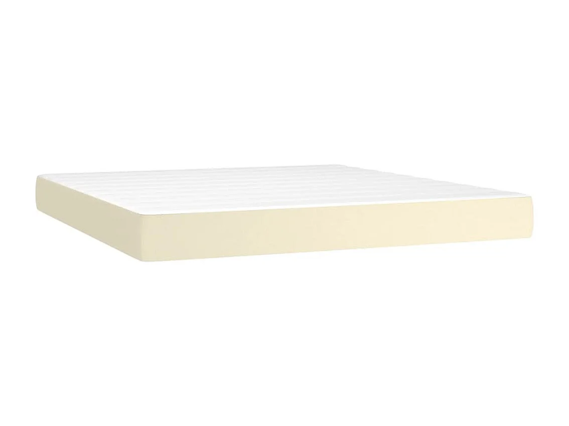 Sommier à lattes de lit matelas LED Crème 180x200 cm Similicuir