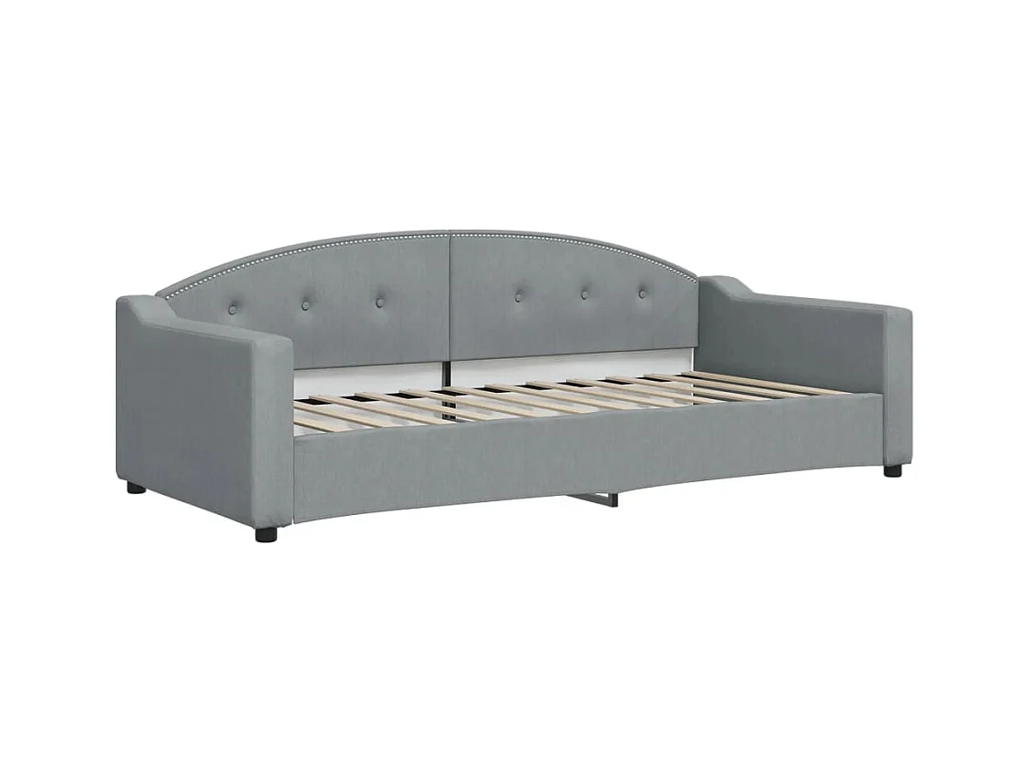 Divano Letto Estraibile Cassetti Grigio Chiaro 90x200cm Tessuto