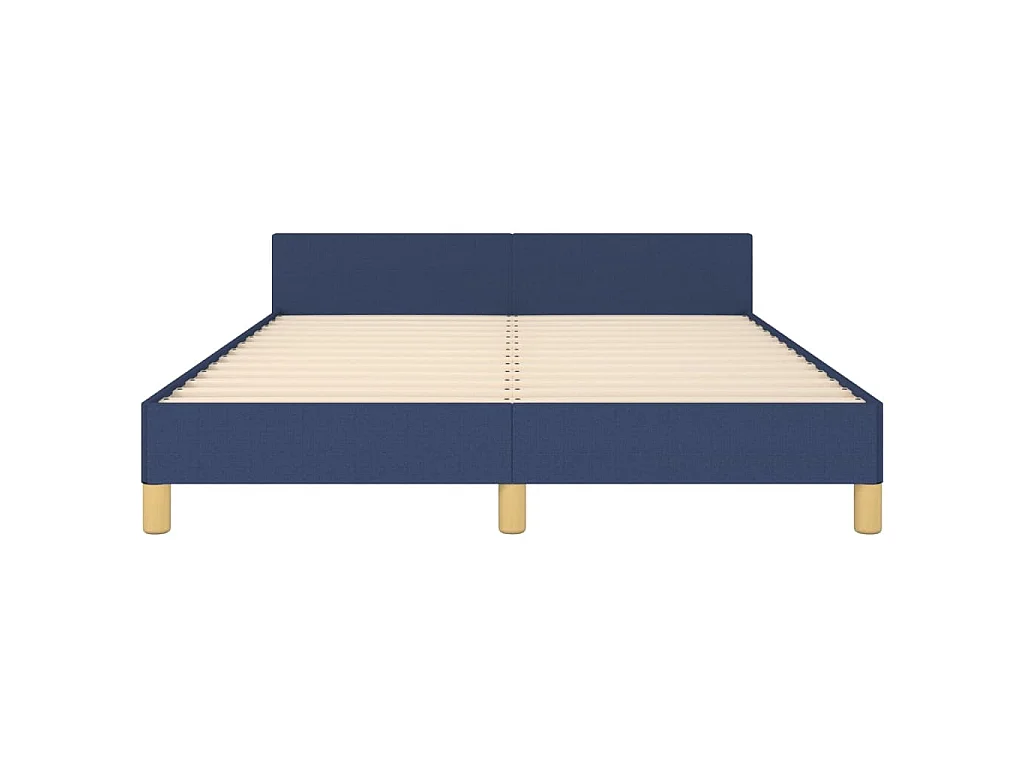 Cadre de lit sans matelas bleu 140x200 cm tissu