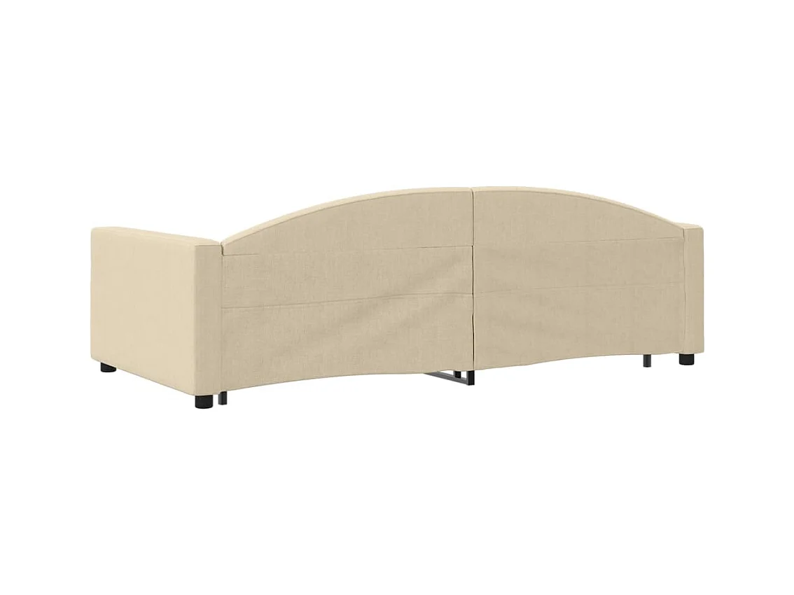 Lit de jour avec lit gigogne crème 100x200 cm tissu
