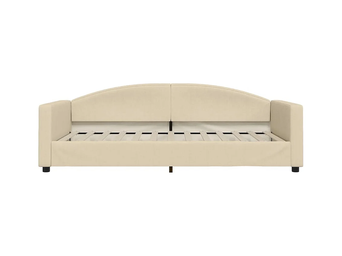 Lit de jour avec lit gigogne crème 100x200 cm tissu