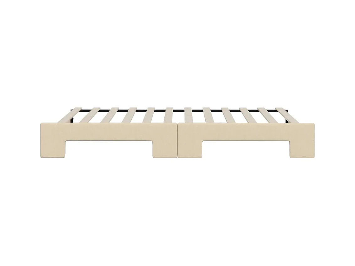 Lit de jour avec lit gigogne crème 100x200 cm tissu