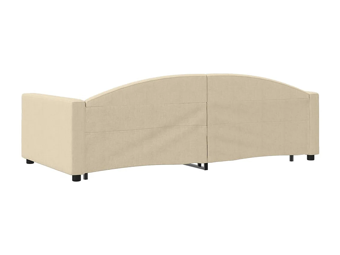 Lit de jour avec lit gigogne crème 100x200 cm tissu