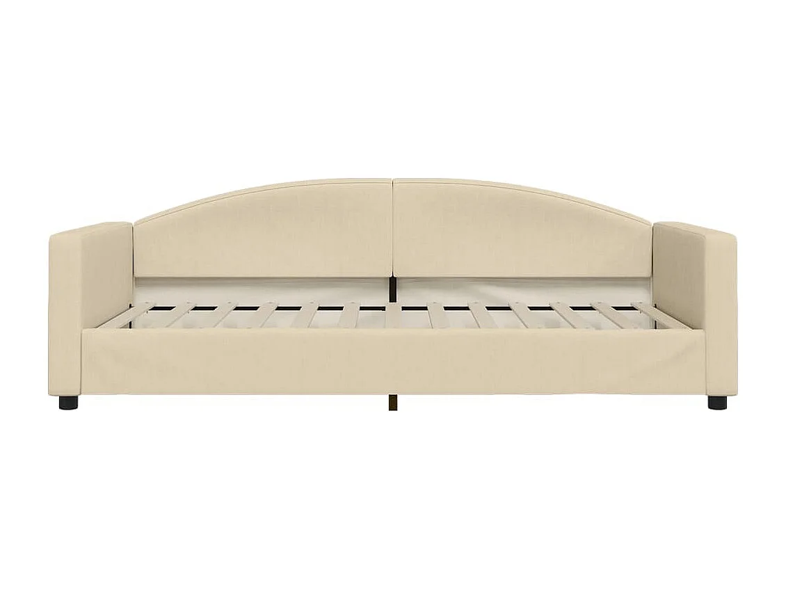 Lit de jour avec lit gigogne crème 100x200 cm tissu