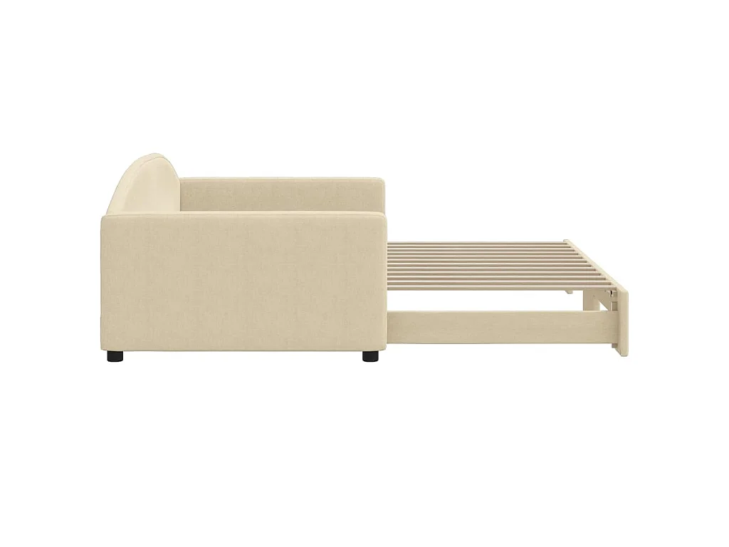 Sofá-cama com gavetão 100x200 cm tecido cor creme