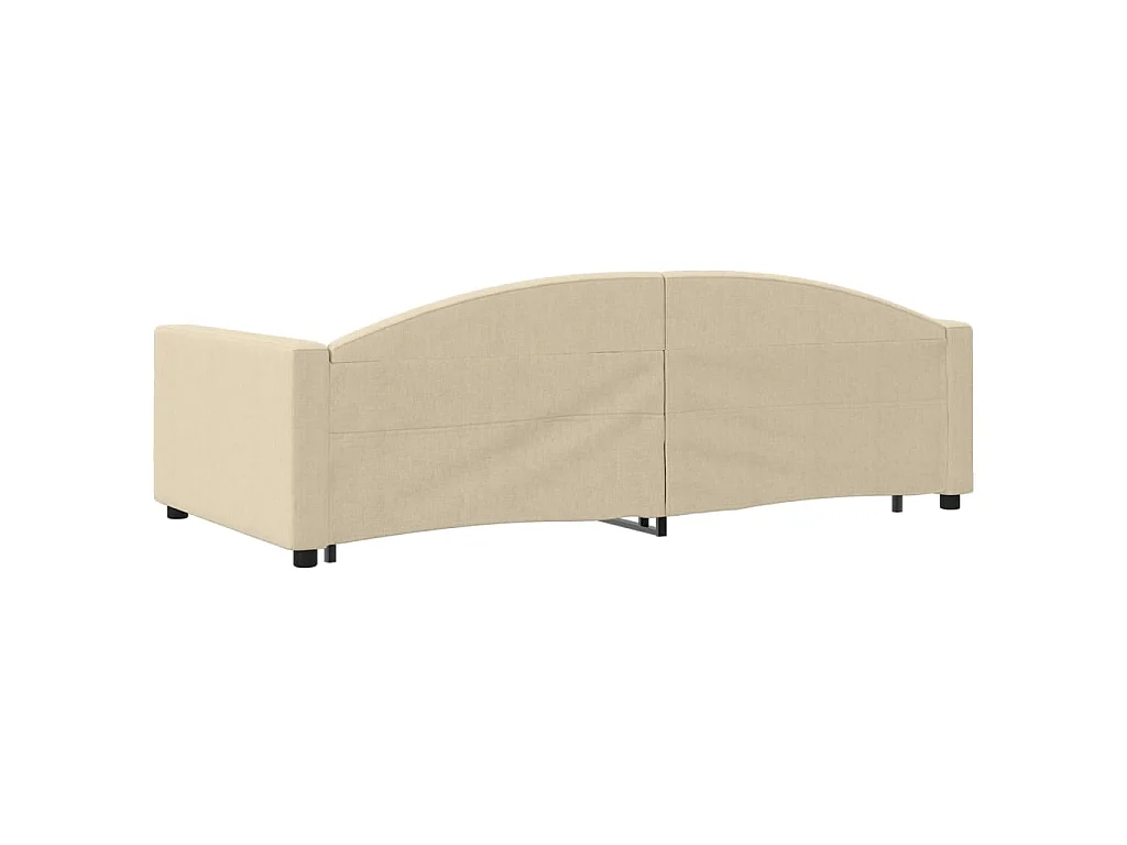 Sofá-cama com gavetão 100x200 cm tecido cor creme