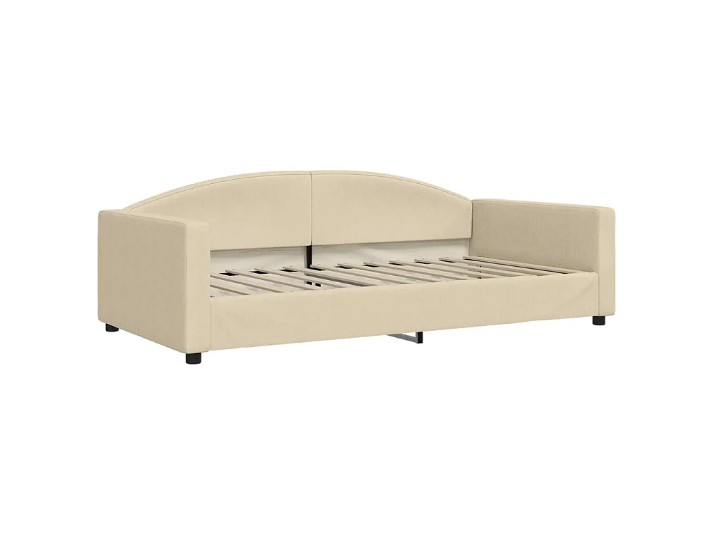 Sofá-cama com gavetão 100x200 cm tecido cor creme