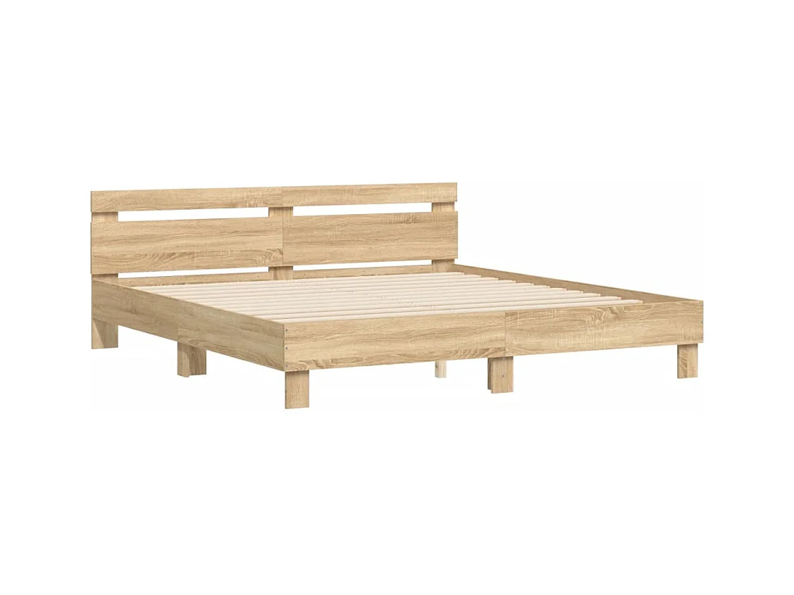 Cadre de lit sans matelas chêne sonoma 160x200 cm