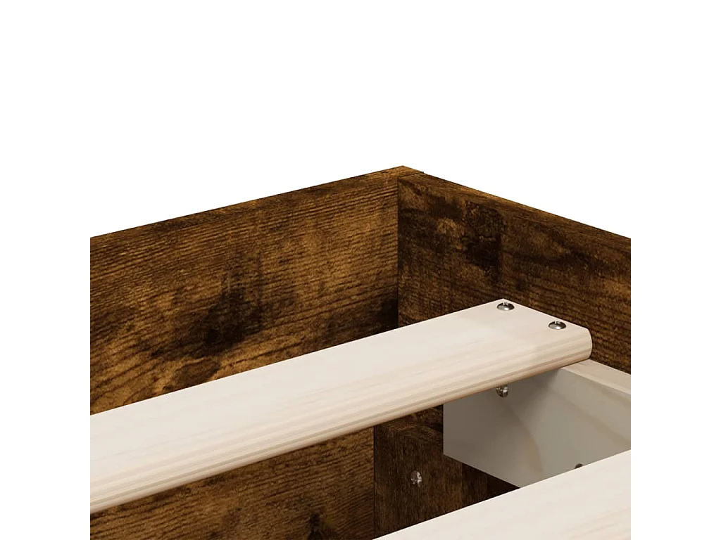 Bedframe met lades bewerkt hout gerookt eikenkleurig 180x200 cm