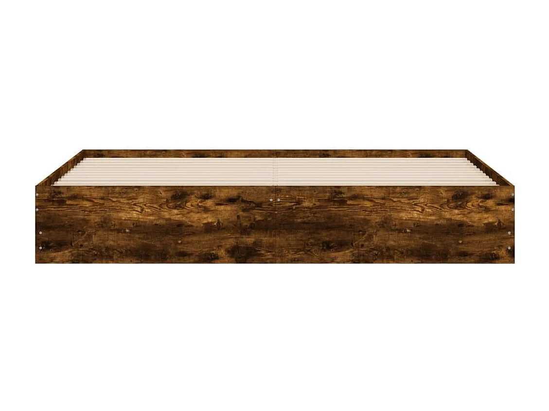 Cama con cajones madera de ingeniería roble ahumado 180x200 cm