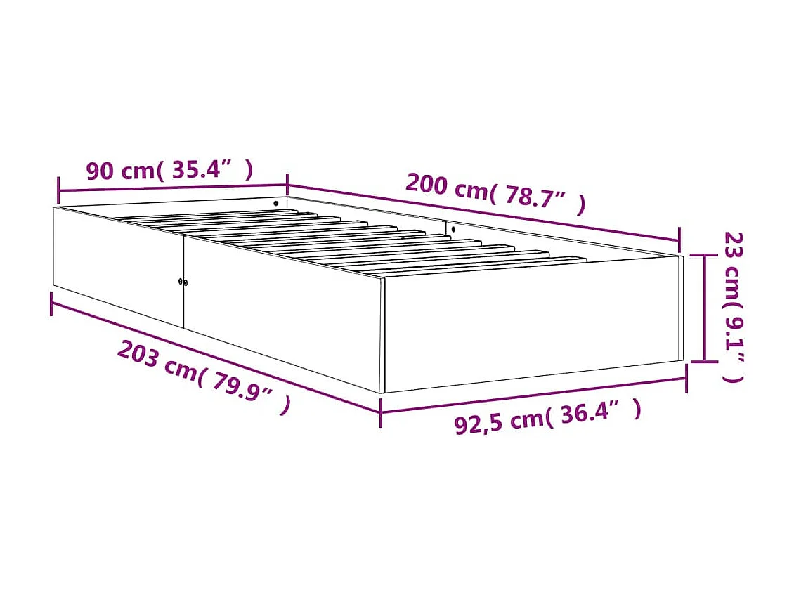 Massivholzbett ohne Matratze Wachsbraun 90x200 Kiefernholz