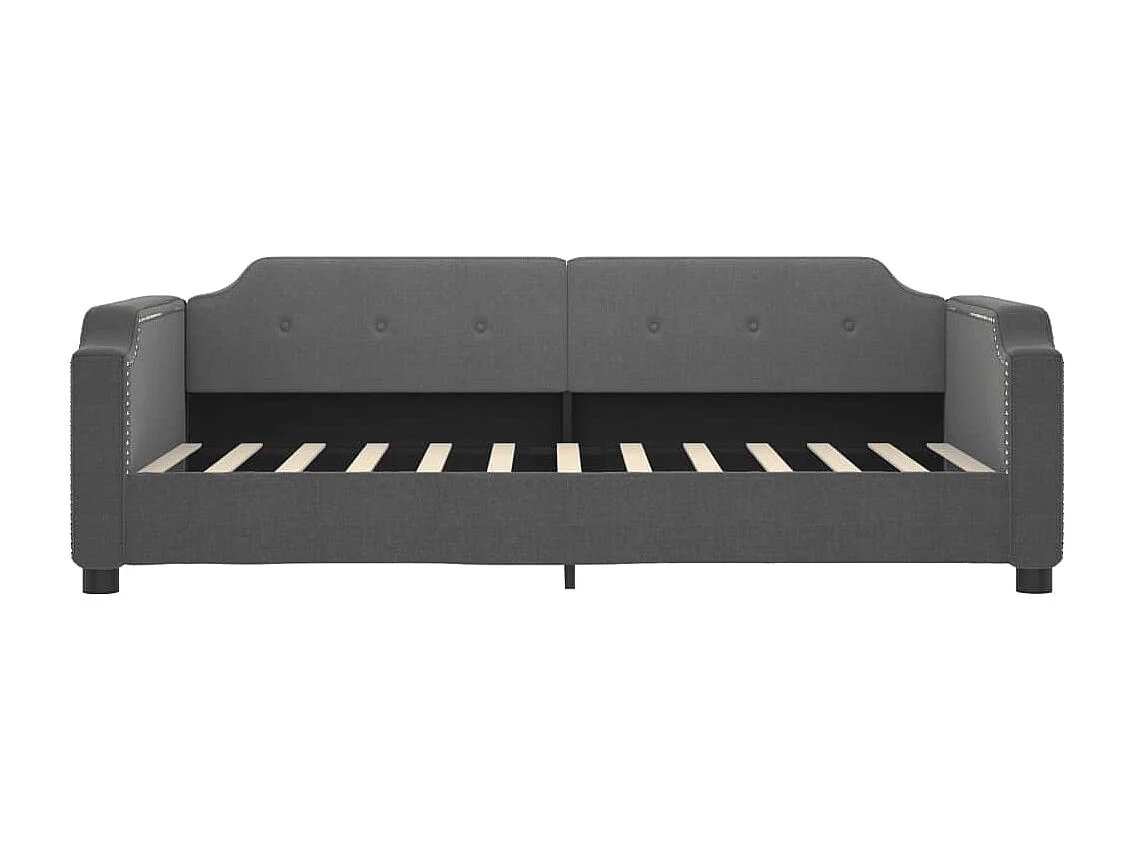 Lit de jour avec gigogne sans matelas gris foncé 100x200 cm
