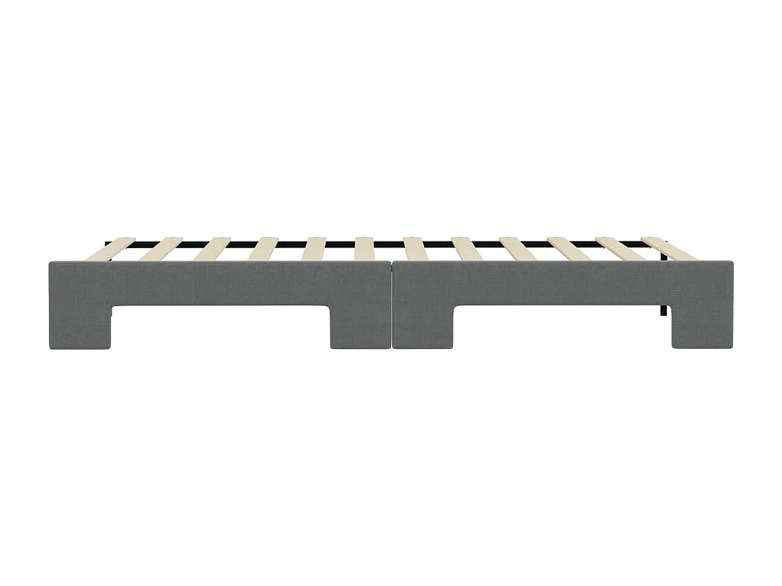 Lit de jour avec gigogne sans matelas gris foncé 100x200 cm