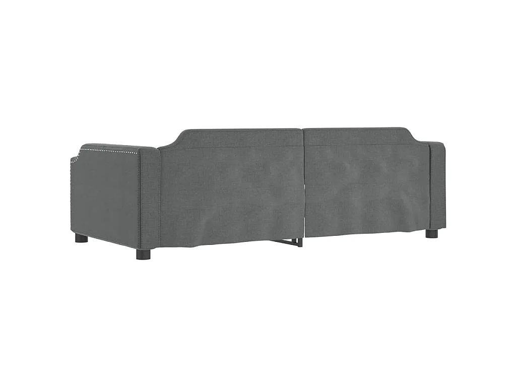 Lit de jour avec gigogne sans matelas gris foncé 100x200 cm