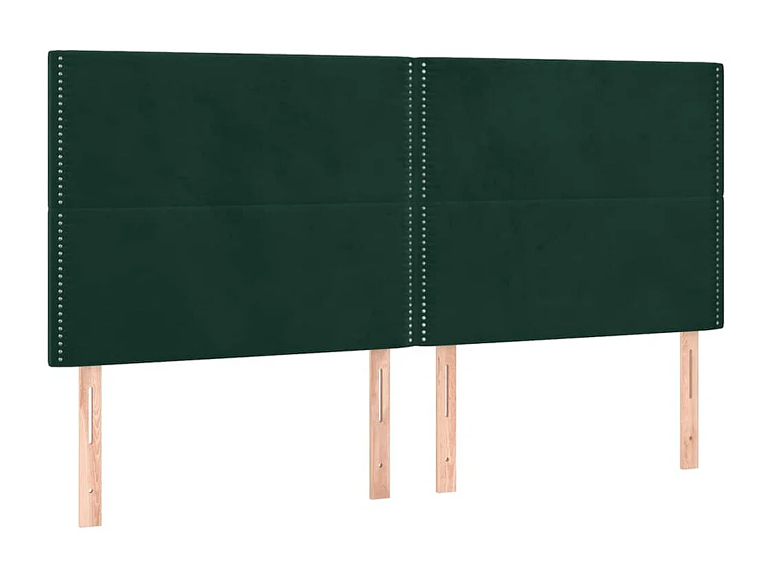 Sommier à lattes de lit matelas et LED Vert foncé 160x200 cm