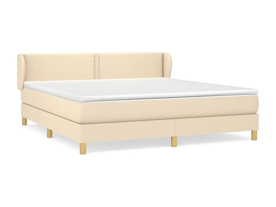 Boxspring met matras stof crèmekleurig 180x200 cm