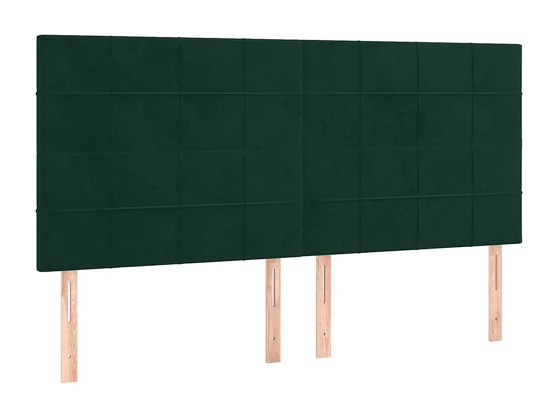 Estrutura de cama sem colchão 160x200 cm veludo verde-escuro
