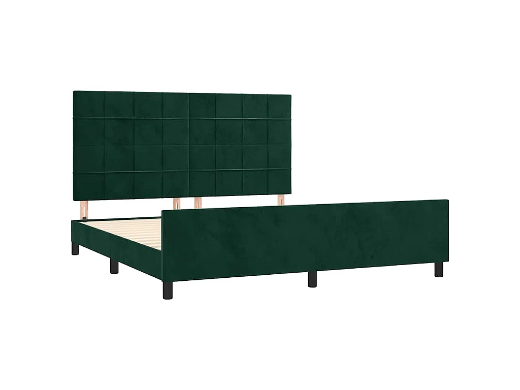 Bedframe zonder matras 160x200 cm fluweel donkergroen