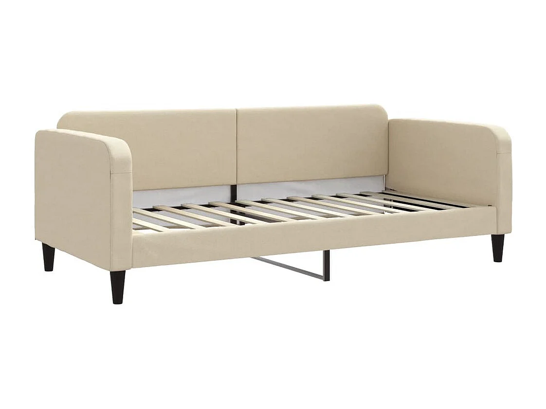 Slaapbank 90x200 cm stof crèmekleurig
