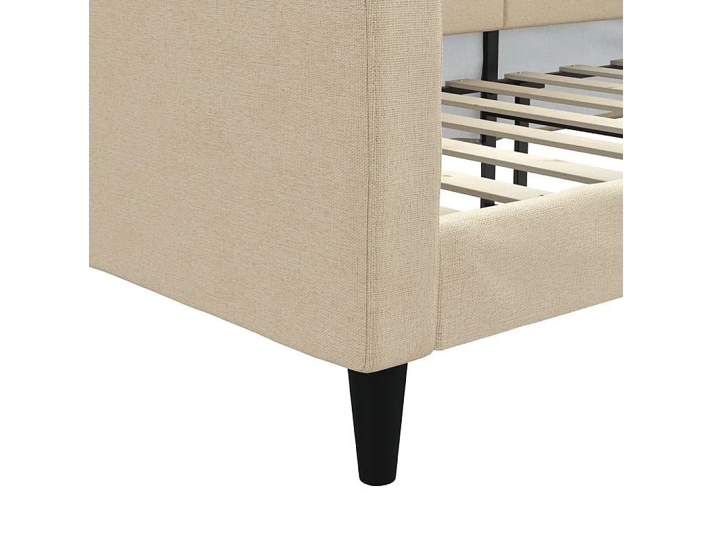 Slaapbank 90x200 cm stof crèmekleurig