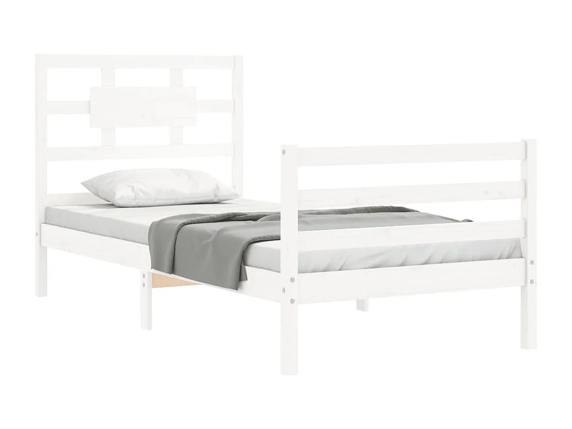 Cadre de lit sans matelas blanc 100x200 cm bois massif