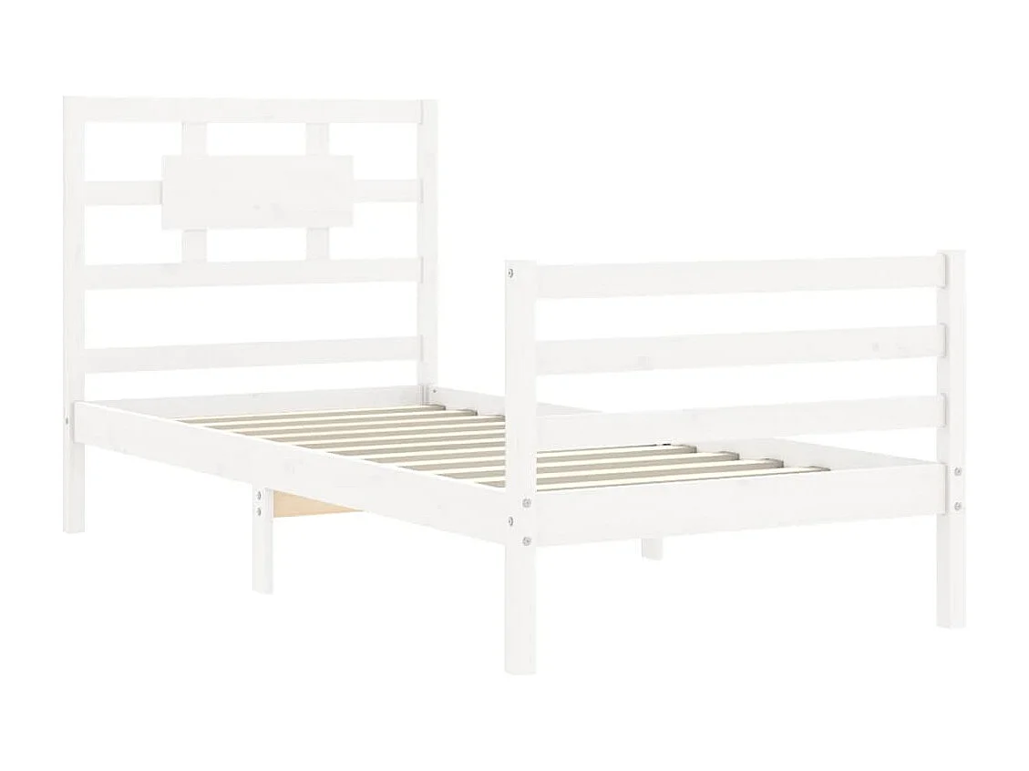 Cadre de lit sans matelas blanc 100x200 cm bois massif