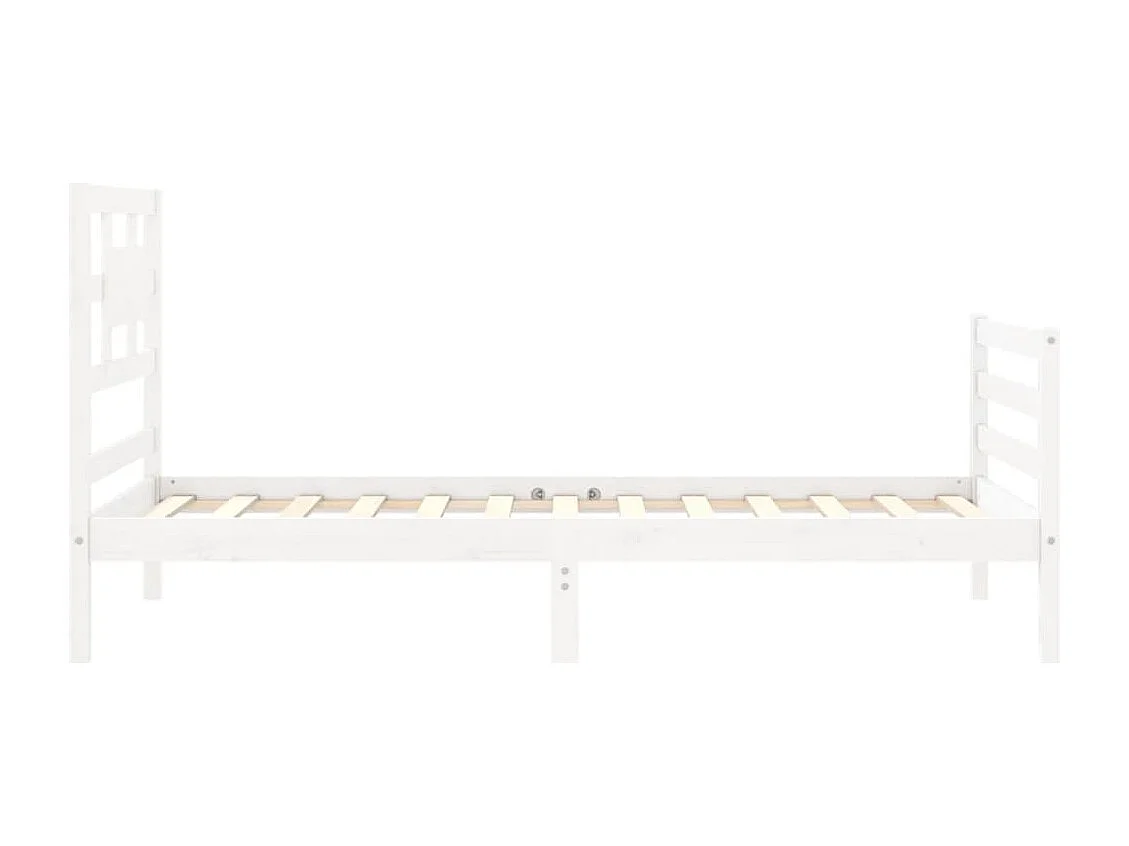 Cadre de lit sans matelas blanc 100x200 cm bois massif