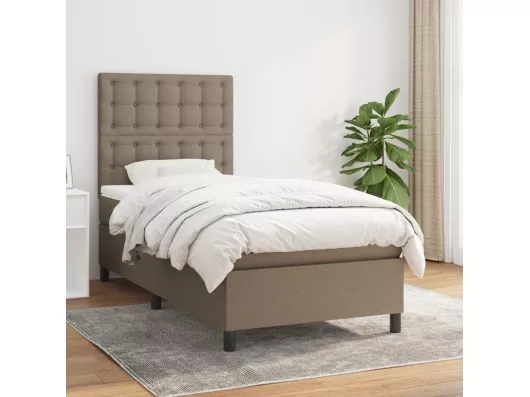 Kauf Unique Boxspringbett mit Matratze Taupe 90x200 cm Stoff