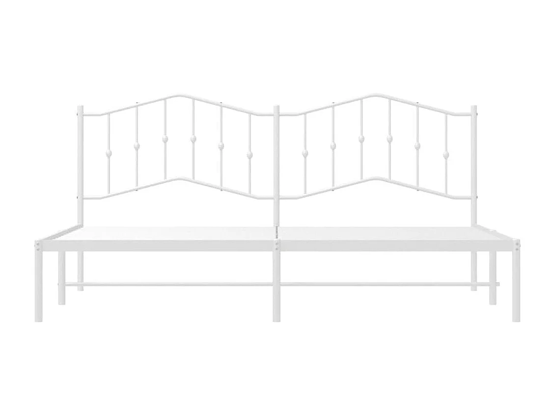 Bettgestell mit Kopfteil Metall Weiß 200x200 cm