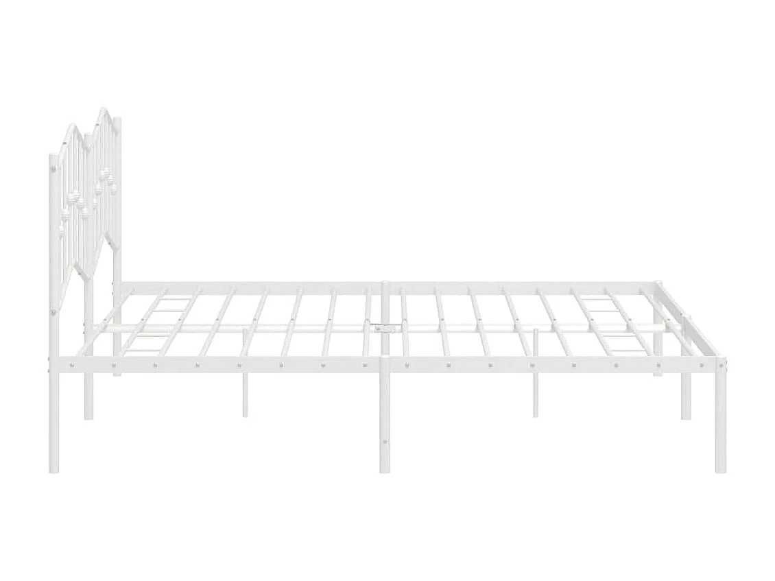 Bettgestell mit Kopfteil Metall Weiß 200x200 cm