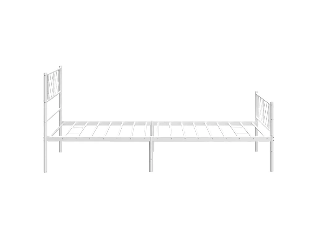 Cadre de lit métal sans matelas et pied de lit blanc 100x200 cm