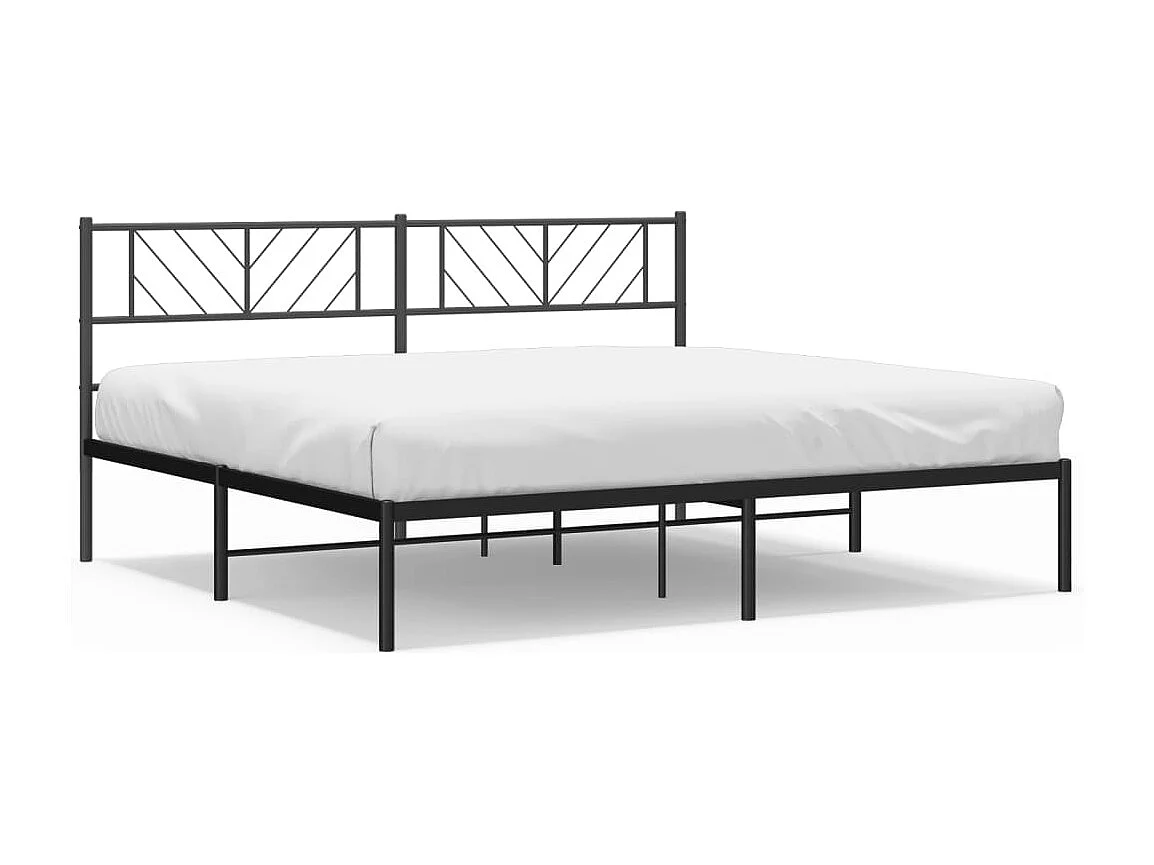 Giroletto con Testiera in Metallo Nero 180x200 cm