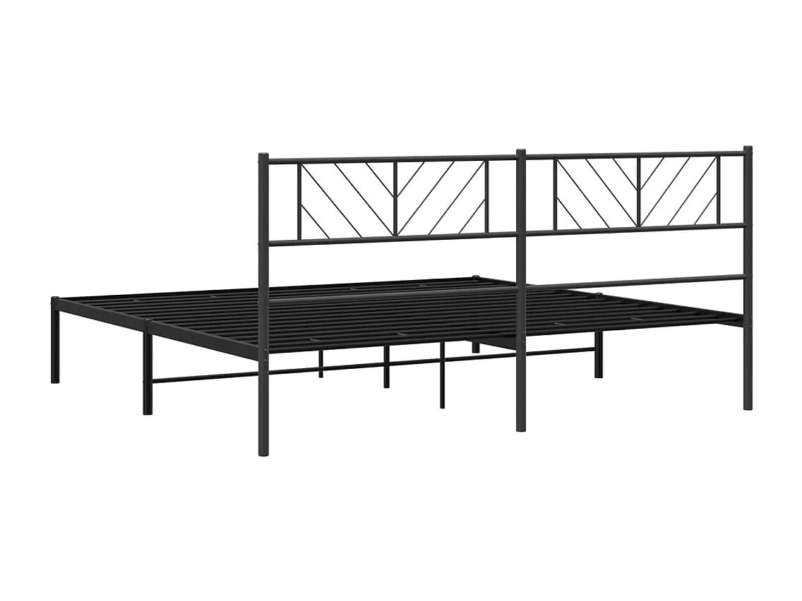 Giroletto con Testiera in Metallo Nero 180x200 cm