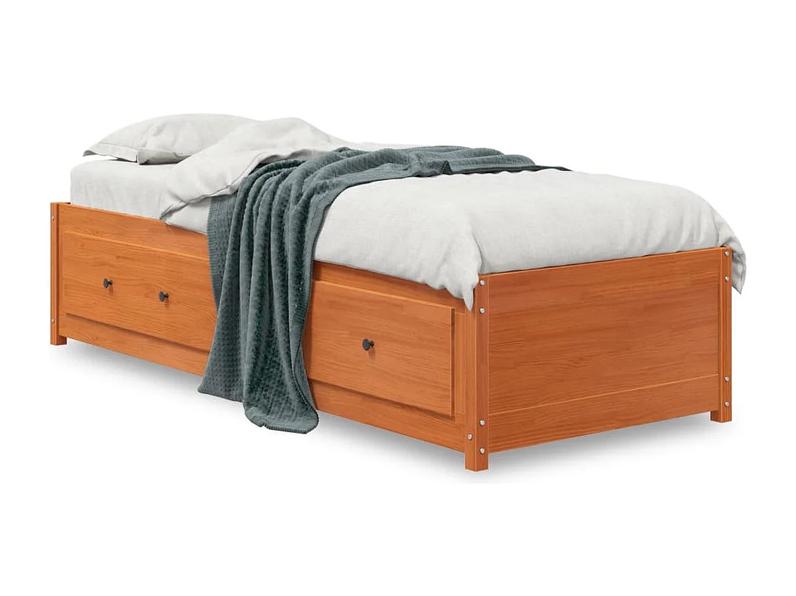 Sofá-cama sem colchão 90x200 cm pinho maciço castanho-mel