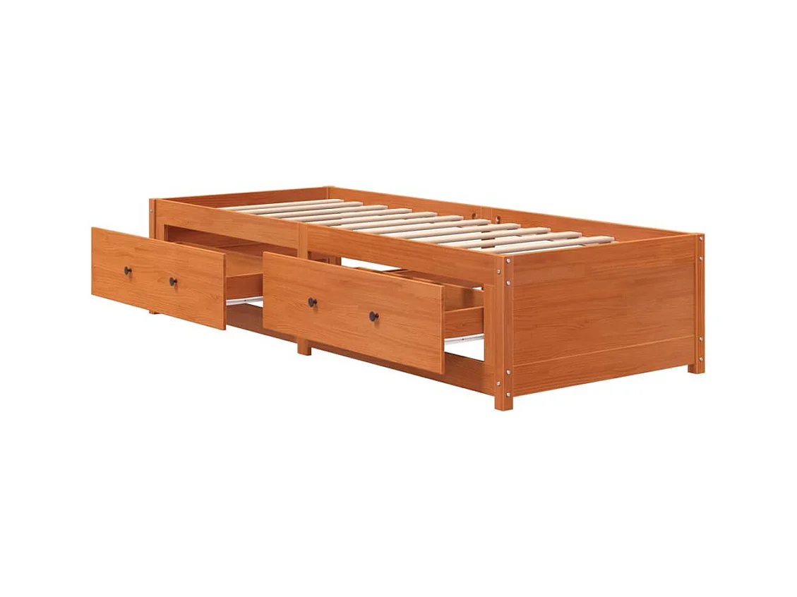 Tagesbett ohne Matratze Wachsbraun 90x200 cm Massivholz Kiefer