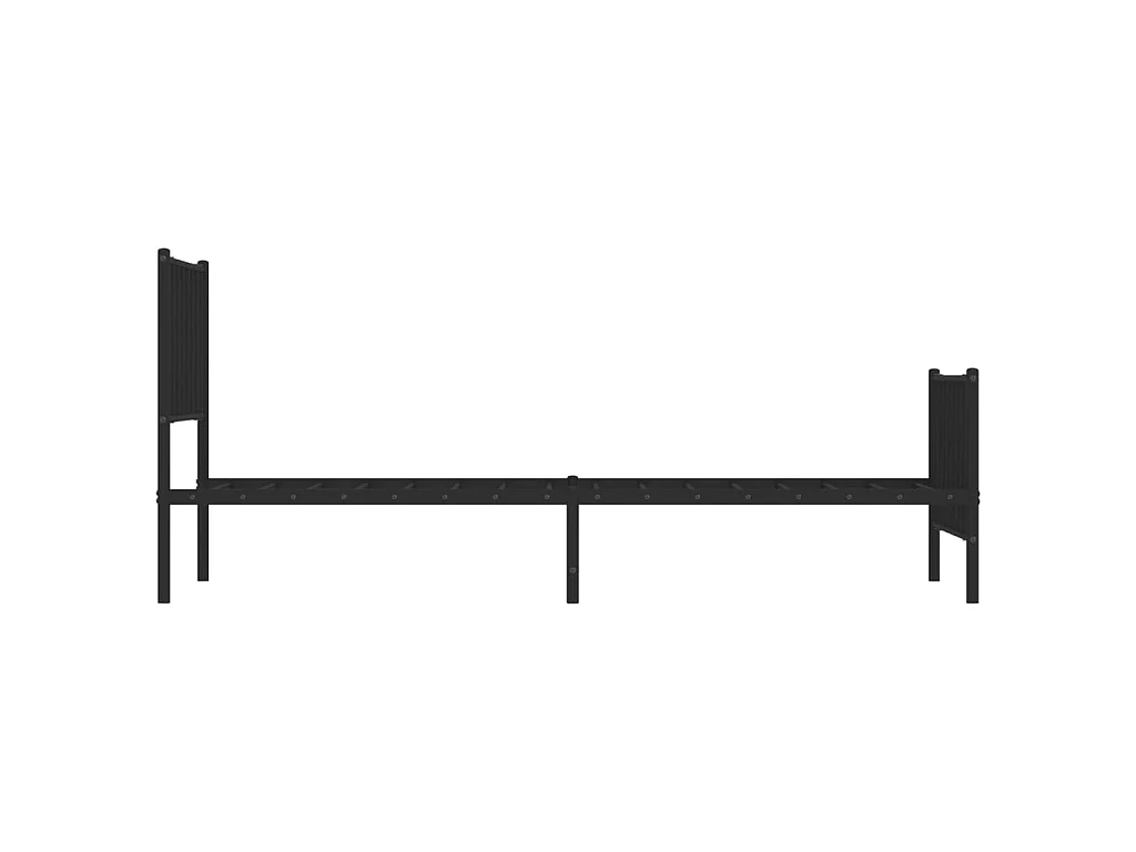Cadre de lit métal sans matelas avec pied de lit noir 90x200 cm