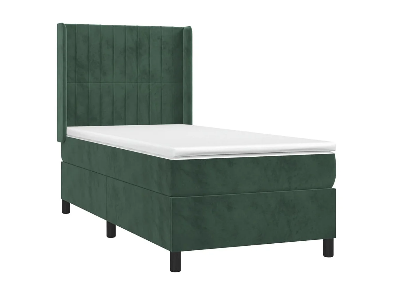 Sommier à lattes de lit matelas et LED Vert foncé 100x200 cm