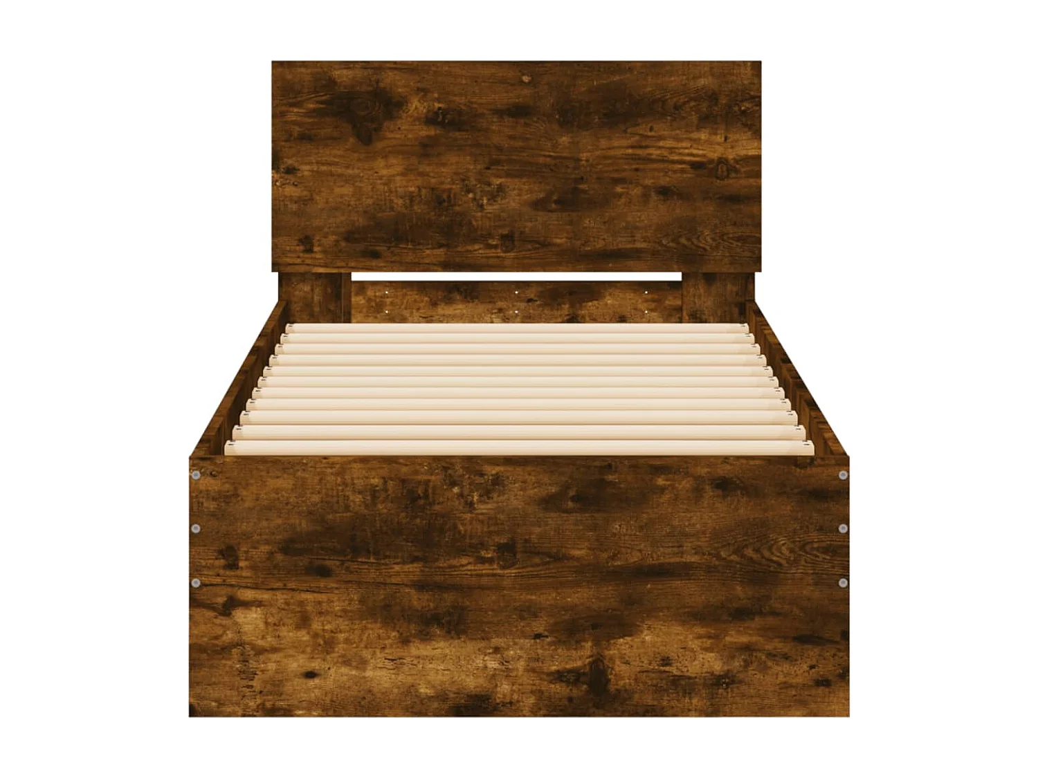 Bettgestell mit Kopfteil Räuchereiche 90x190 cm Holzwerkstoff